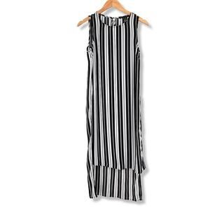 Haute Monde Women's Striped Tank Split Sides Long Length Size Small